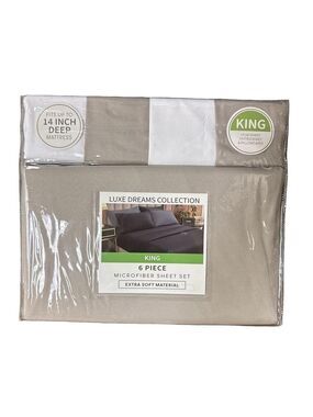 King Microfiber Sheet Set - Tan